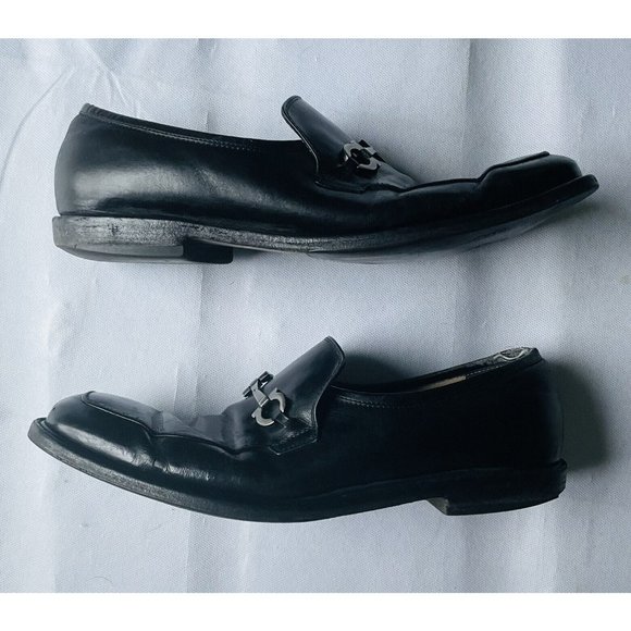 Salvatore Ferragamo Gancini Bit Leather Loafers Black Size 9 Men 1871 main image 5